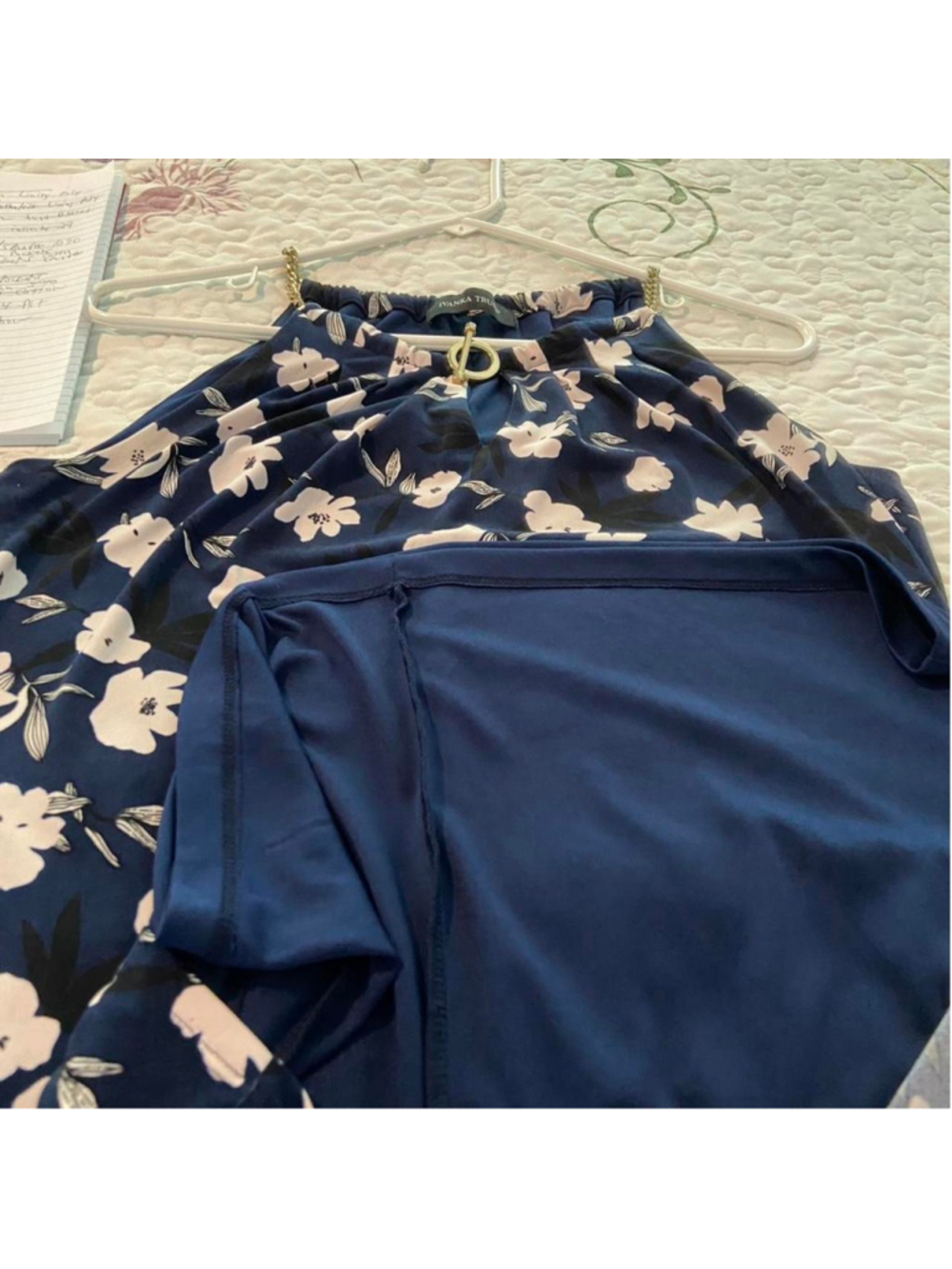 Ivanka Trump navy floral maxi dress with gold buckle detail #formal #floral - Picture 7 of 7